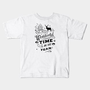 Christmas quotes with cute reindeer design Kids T-Shirt